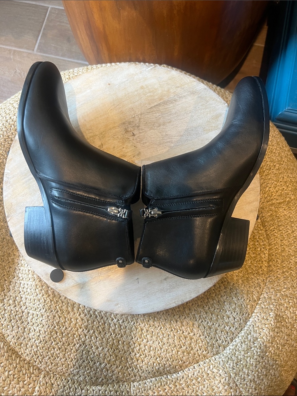 Women's Sam Edelman Petty Ankle Bootie Black Leather Size 9 - Picture 9 of 9